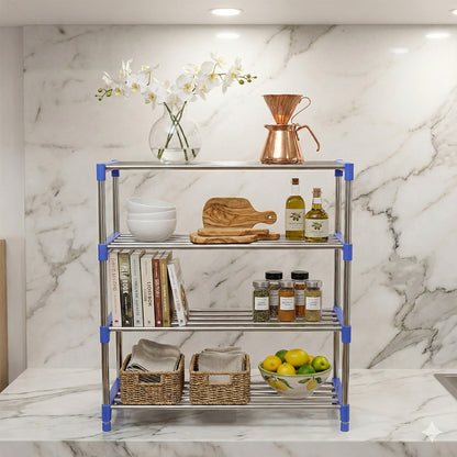Wukusy 4-layer shoe rack organizer with multiple shelves for home storage and organization.