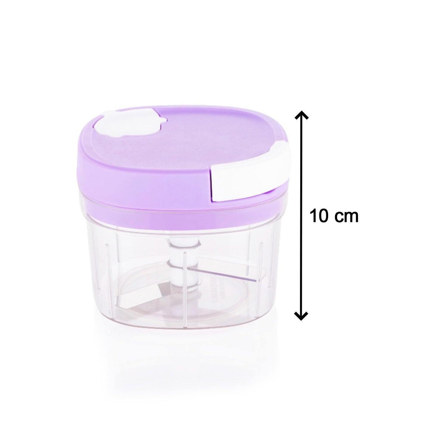 Wukusy 2-in-1 handheld kitchen chopper and slicer with 600ml capacity, featuring a clear container and stainless steel blades.