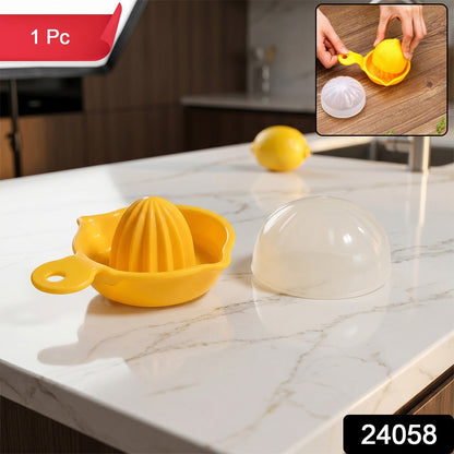 Wukusy yellow hand-operated citrus juicer for lemons and oranges, manual lemon orange squeezer for home use