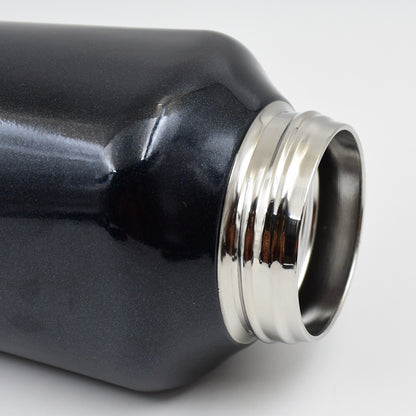 Wukusy Thermos Steel Bottle with push button lid, 420ml, featuring temperature display and sleek fashion cup design