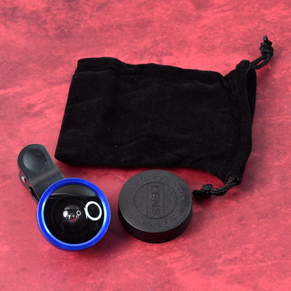 Wukusy universal clip-on selfie camera lens set attached to a smartphone for enhanced photo capturing.