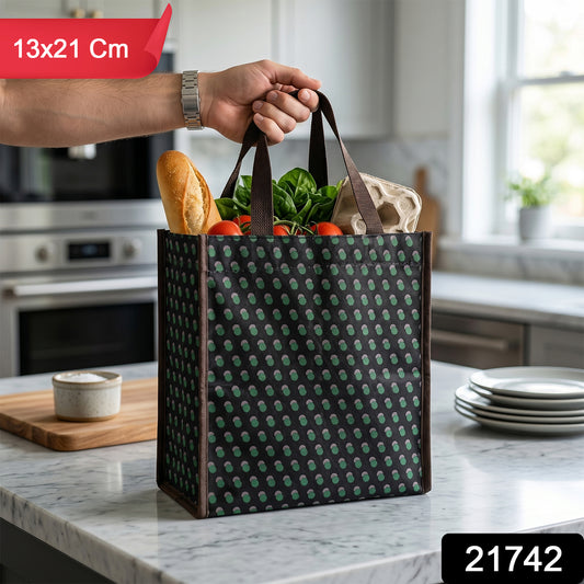 Wukusy reusable multipurpose carry bag, 23x22 cm, with sturdy handles and eco-friendly design, suitable for shopping and storage.