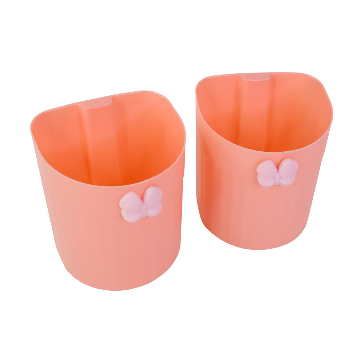 Two Wukusy wall-mounted toothbrush holders with a butterfly design, made for home bathroom organization and convenience.
