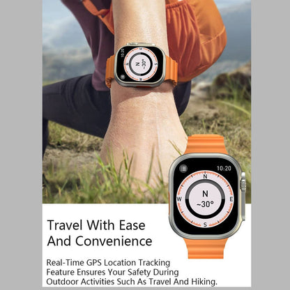 Wukusy Ultra Series T800 smart watch with large 49mm screen, fitness bracelet, Bluetooth call, wireless charging, for men and women
