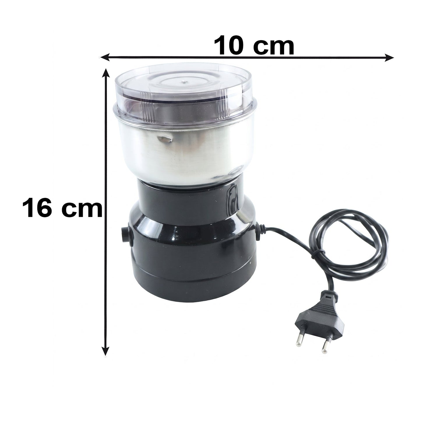 Wukusy electric coffee grinder with stainless steel blades, compact spice grinder machine for fresh ground coffee and spices.