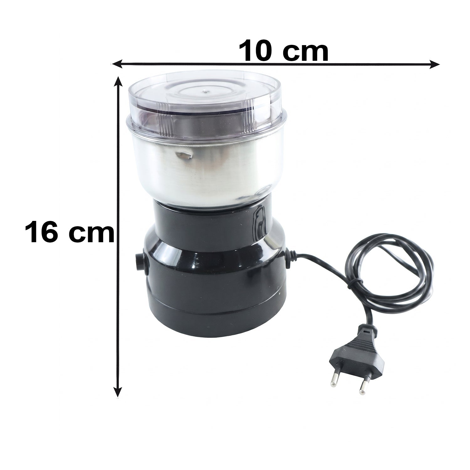 Wukusy electric coffee grinder with stainless steel blades, compact spice grinder machine for fresh ground coffee and spices.