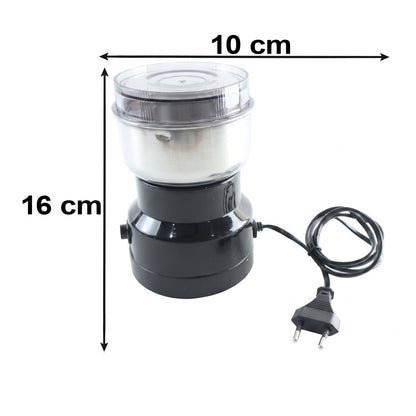 Wukusy electric coffee grinder with stainless steel blades, compact spice grinder machine for fresh ground coffee and spices.