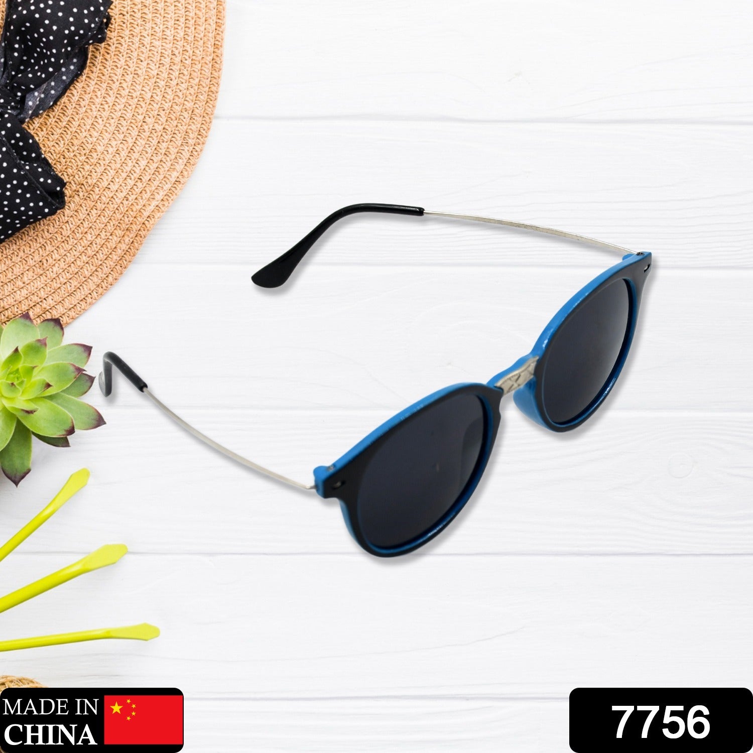 Wukusy 7756 UV protected round sunglasses for men and women, lightweight fashion eyewear with classic design.