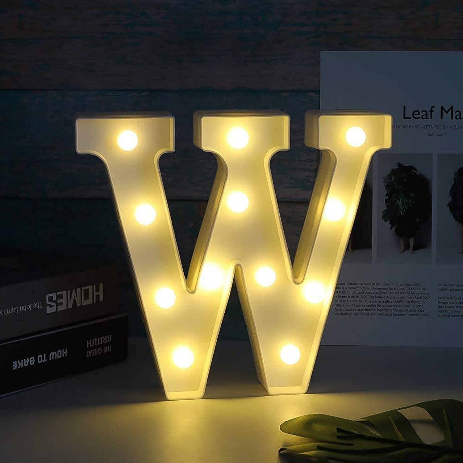 Wukusy W-shaped LED decorative night light for home decor, featuring a modern design and warm ambient lighting.