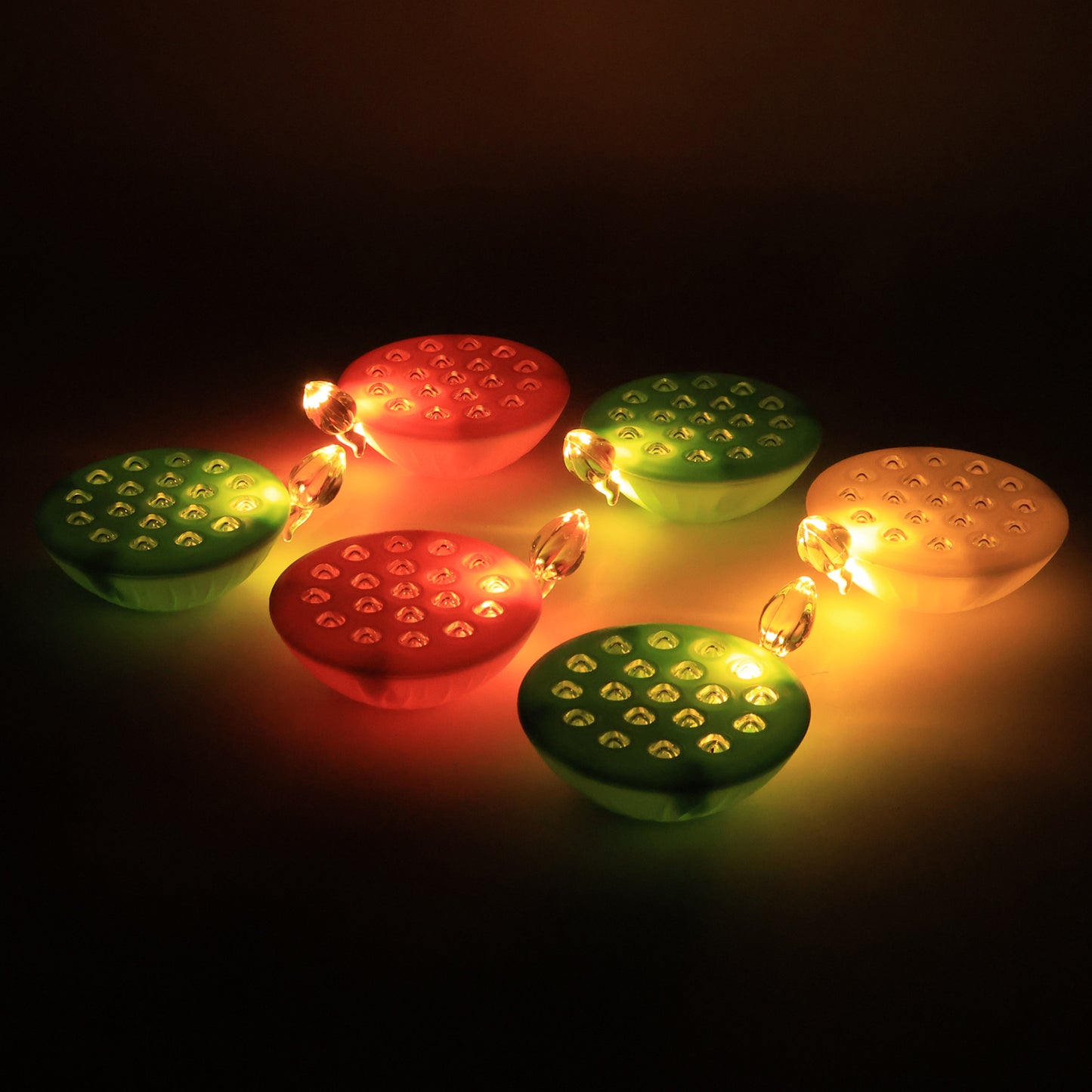 Set of 6 Wukusy Lotus Canopy LED decorative lamps for home decor, featuring floral-inspired design and warm lighting.