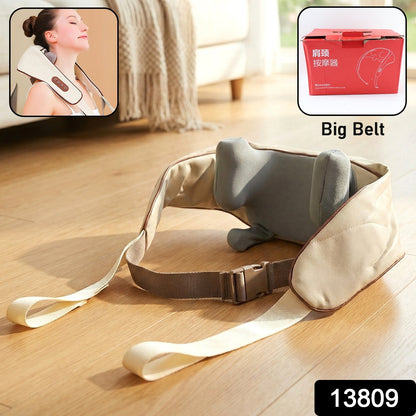 Wukusy adjustable neck and shoulder massager belt, showing padded design for targeted muscle relief.