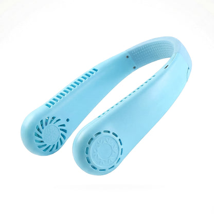 Wukusy B Grade rechargeable hanging neck fan with adjustable vents, lightweight design, and wearable cooling for outdoor use.