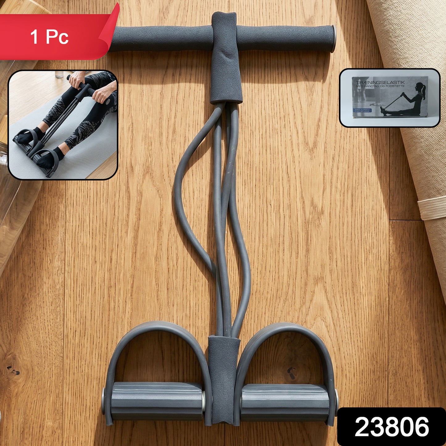 Wukusy portable resistance exerciser with pull rope and foot pedal support for versatile strength training workouts.