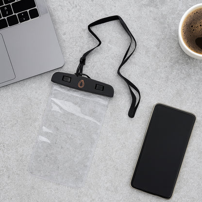Transparent waterproof mobile phone pouch by Wukusy, sealed plastic protective cover for all smartphones.