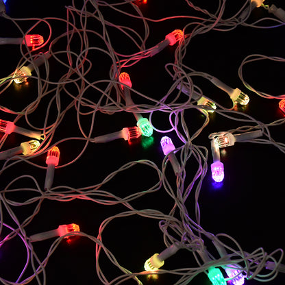 Colorful LED decorative string light by Wukusy, 8 meters long, with multi-color LED bulbs for festive or ambient lighting.