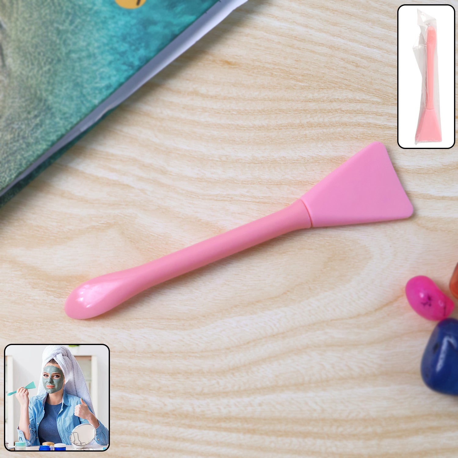 Wukusy facial mask applicator spatula, health and beauty tool, shown in close-up with a sleek metal design for skincare application