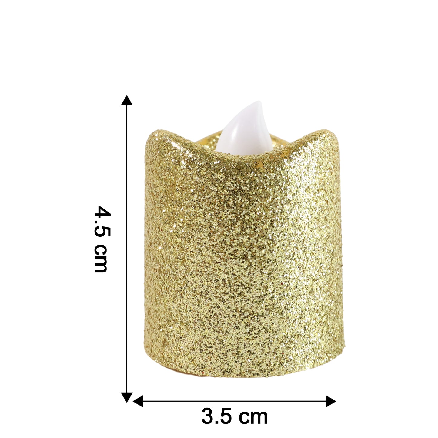 Set of 9 Wukusy Christmas glitter LED tealight candles for home decor, featuring shimmering glitter finishes and warm ambient lighting.