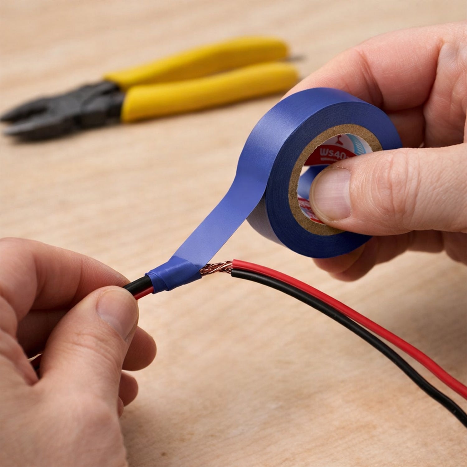 Wukusy electrical insulation tape roll for wire protection, 1562 mm long, black adhesive tape for electrical wiring insulation.