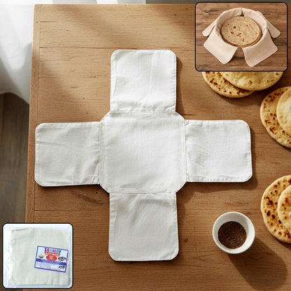 Wukusy pure cotton round roti cover cloth, 51 cm diameter, used for protecting and keeping roti fresh.