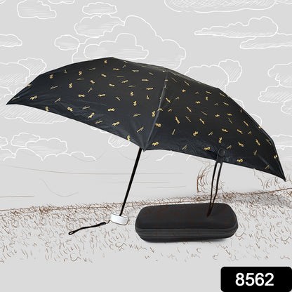 Wukusy 3-fold children's umbrella with UV protection, rain and sun shield, foldable design, included zip case, colorful and cute.