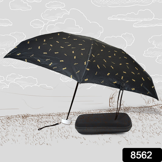 Wukusy 3-fold children's umbrella with UV protection, rain and sun shield, foldable design, included zip case, colorful and cute.