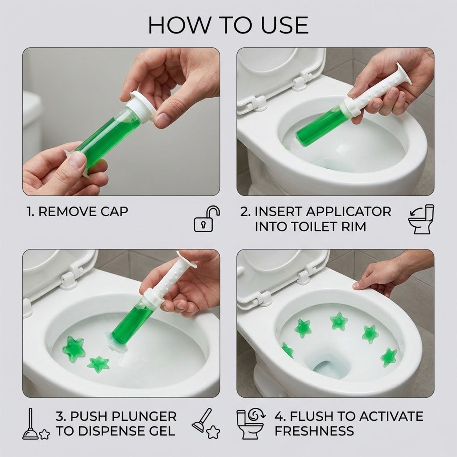 Wukusy automatic toilet cleaning gel dispenser mounted on bathroom wall with dispenser nozzle visible