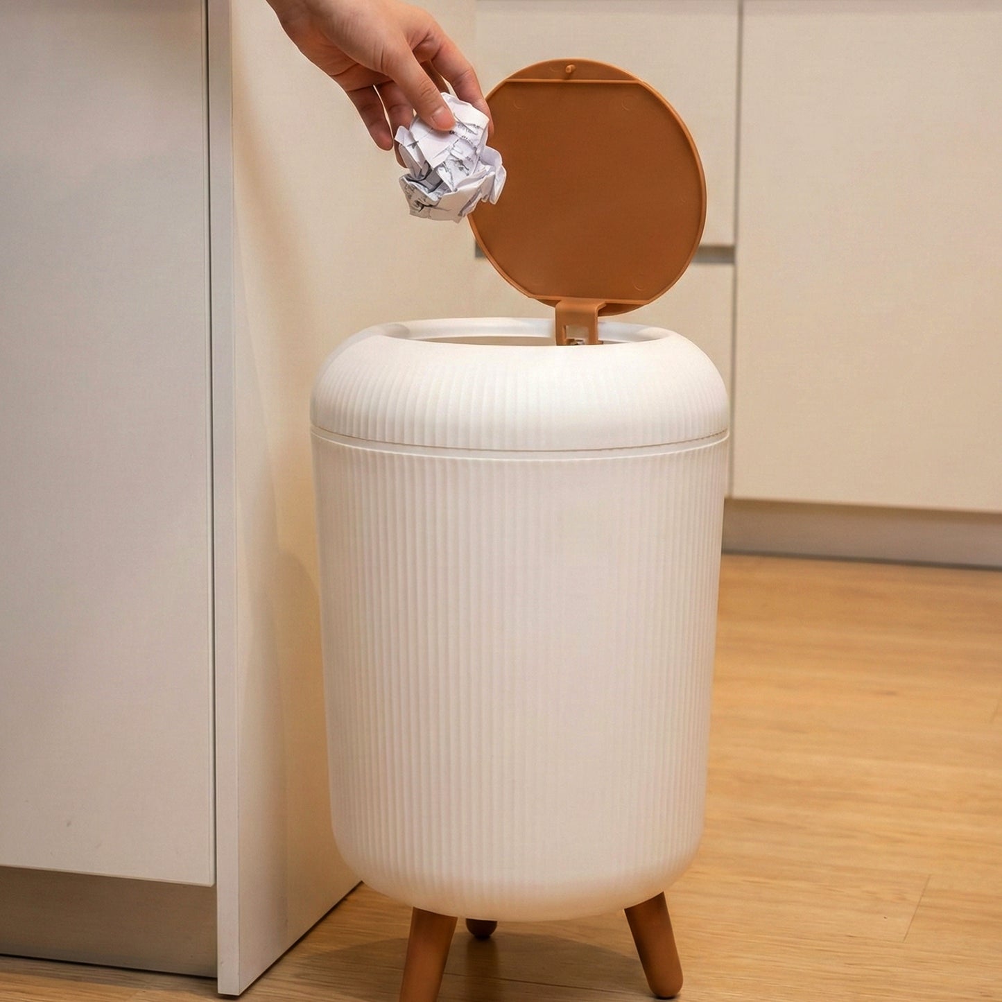 Wukusy premium stylish mini dustbin, 22x30 cm, compact waste bin for home or office use, black plastic with smooth finish.