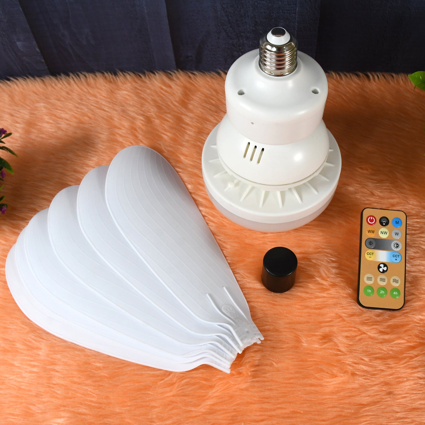 Wukusy 40W LED ceiling fan remote control for electronics, black device with buttons and display screen.