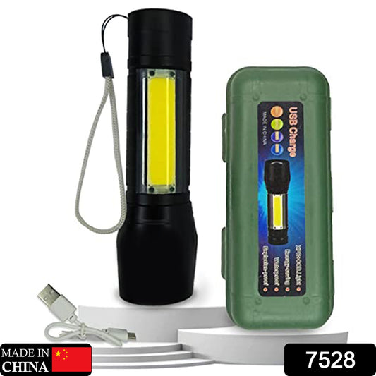 Wukusy 7528 Mini Search Rechargeable LED flashlight with long-range beam and emergency light feature, ideal for home improvement tasks.