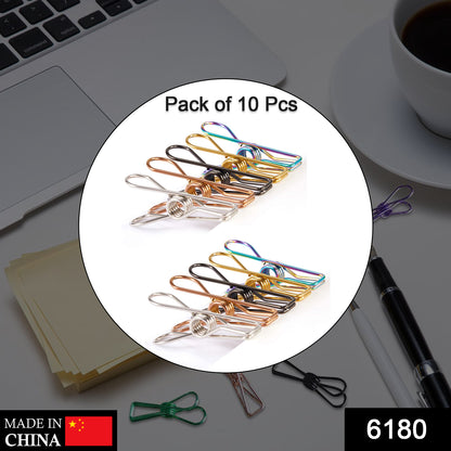 Wukusy 6180 stainless steel multipurpose clothes hanging clips for laundry and home organization, sturdy and durable.