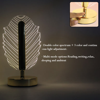 Wukusy premium leaf-shaped crystal table lamp for home decor, featuring intricate leaf design and elegant crystal accents.