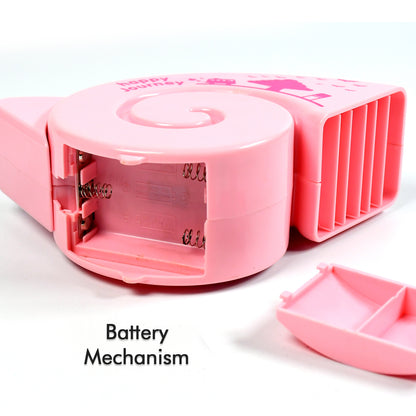 Wukusy 7709 cute bright color desktop USB mini fan with battery option, small portable fan for home or office use.