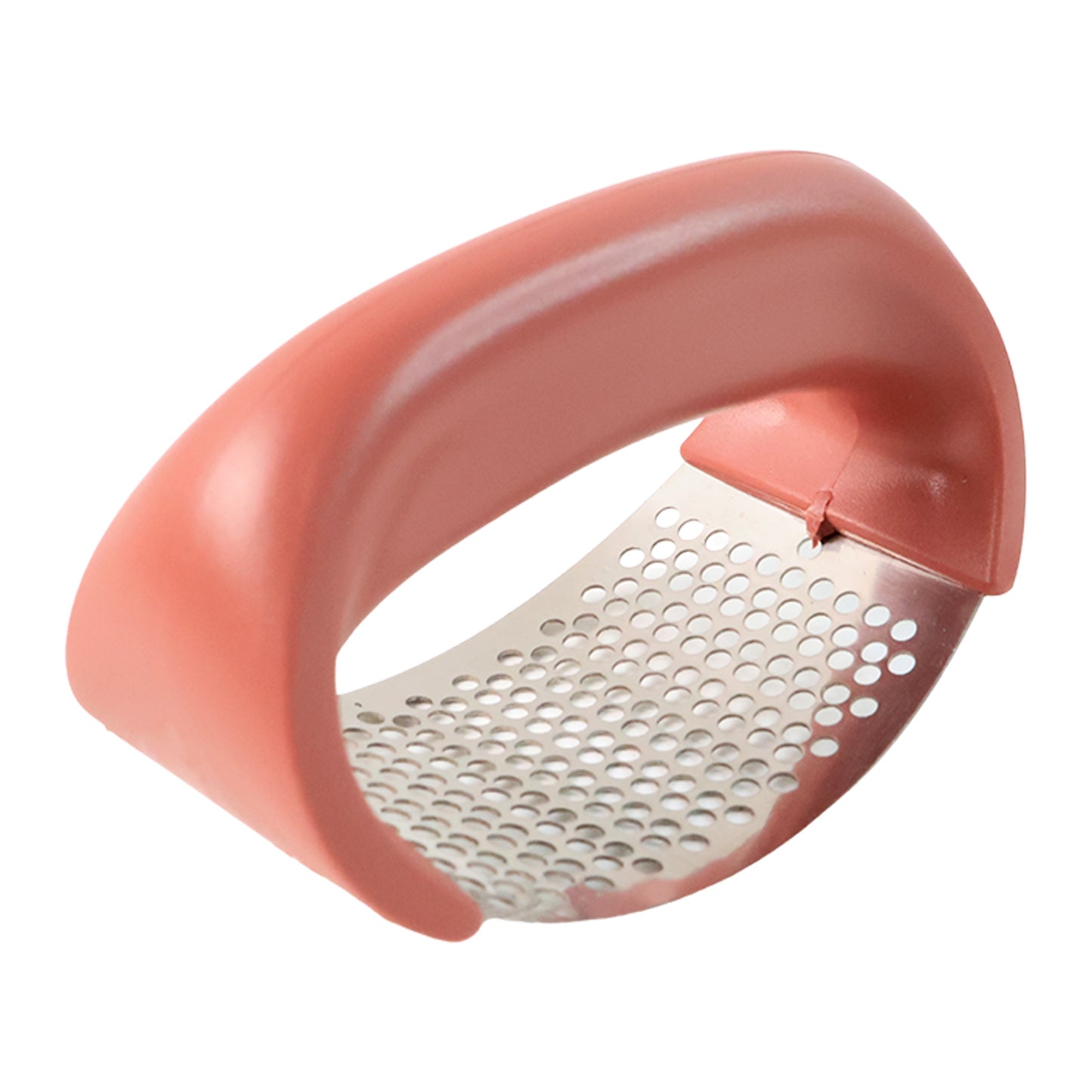 Wukusy Supermom Premium Curve Garlic Press Crusher for kitchen use, with a curved design for easy garlic crushing in home cooking.