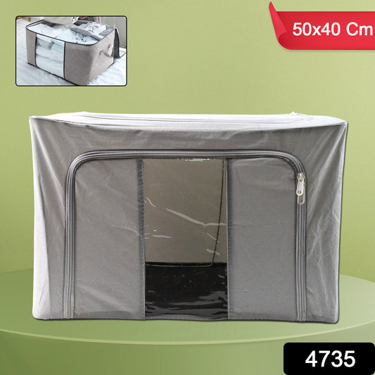 Wukusy storage box with lid and transparent window, 50x40 cm, made of durable plastic, ideal for organizing household items