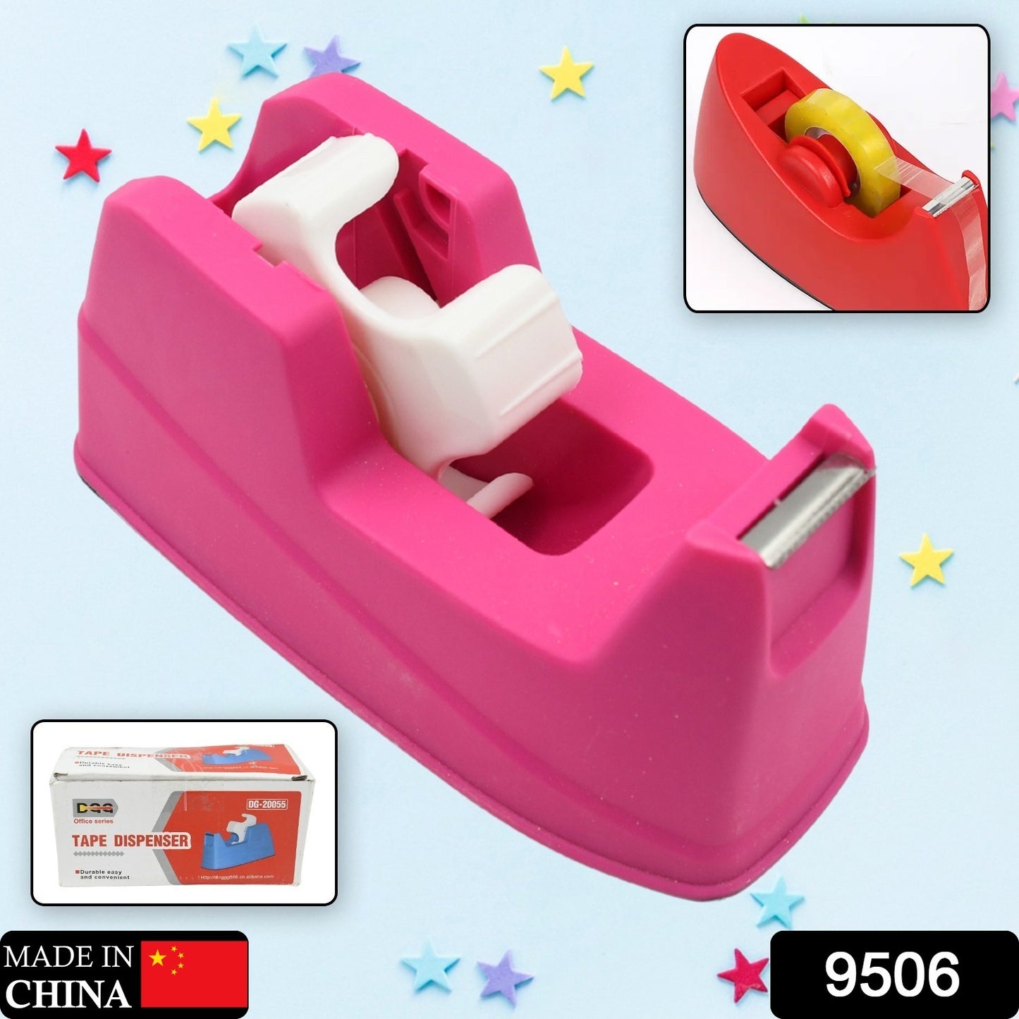 Wukusy plastic tape dispenser cutter for home office use, designed for stationary and packaging tape, 1-piece, compact and lightweight.