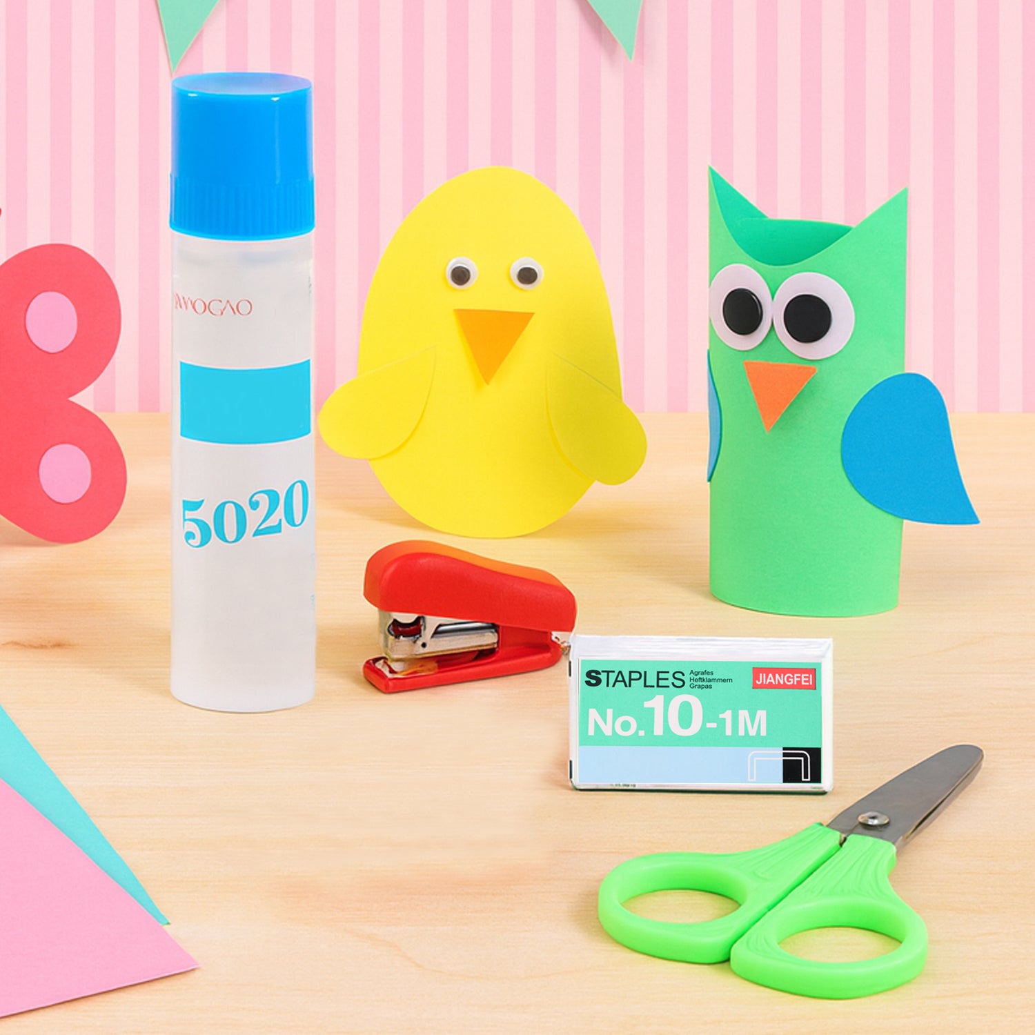 Kids crafting and stationery set by Wukusy includes colorful markers, scissors, glue, and paper for creative activities.