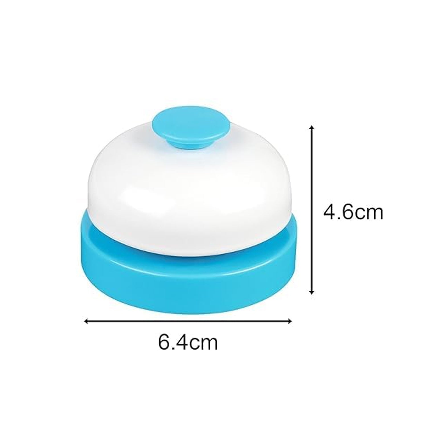 Wukusy desk ring bell with loud, clear sound, featuring a metallic finish and a compact, easy-to-press design.