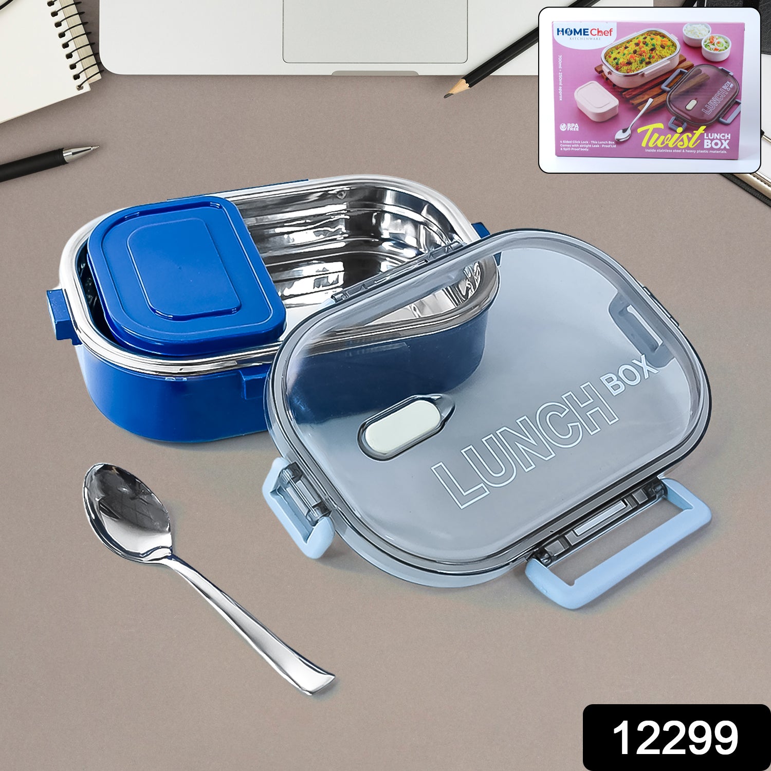 Wukusy Home Chef premium airtight steel lunch box with multiple compartments for meal storage and freshness.