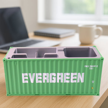 Wukusy multi-compartment desk organizer with various sections for office supplies on a clean desk surface.