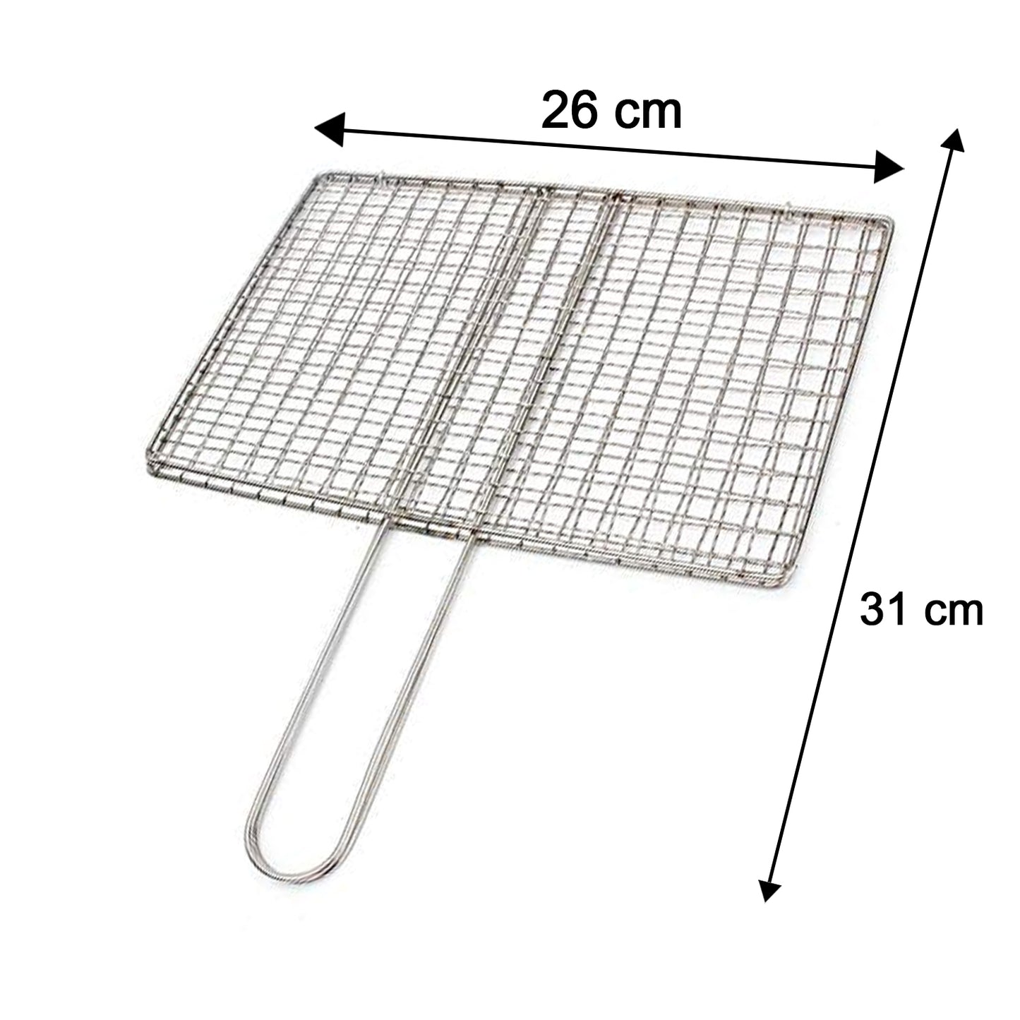 Wukusy stainless steel foldable BBQ grill wire mesh with handle, perfect for outdoor grilling and easy to carry.