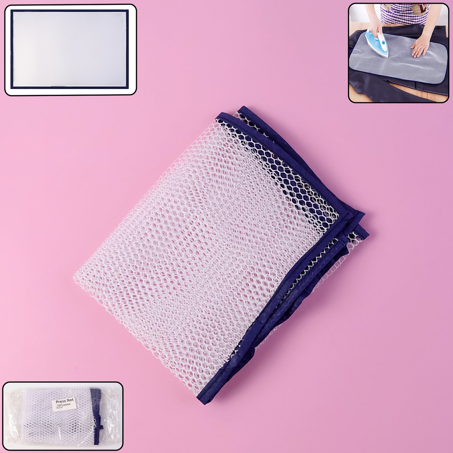 Wukusy heat-resistant ironing mesh press cloth, 65x40 cm, single piece, used for protecting fabrics during ironing.