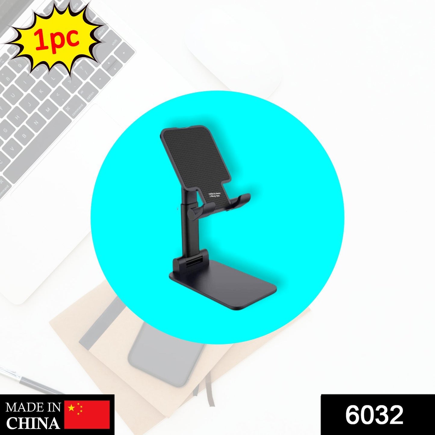 Wukusy 6032 foldable mobile stand with adjustable angle, desktop holder for smartphones, portable mobile accessories