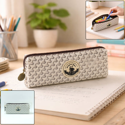 Wukusy multipurpose zipper pencil pouch in vibrant colors, compact design with zipper closure for stationery organization.