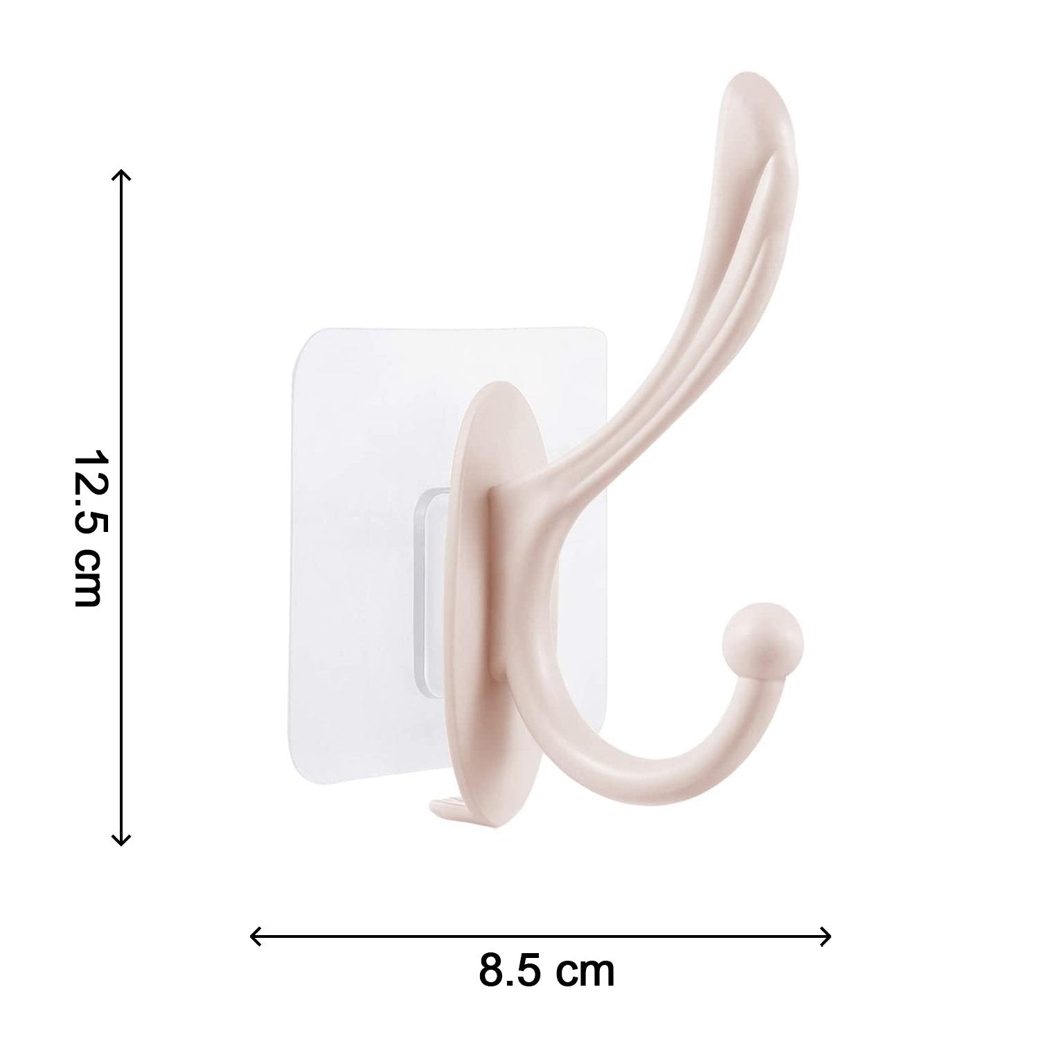Wukusy self-adhesive plastic wall hook mounted on a wall, ideal for home organization and hanging light items.