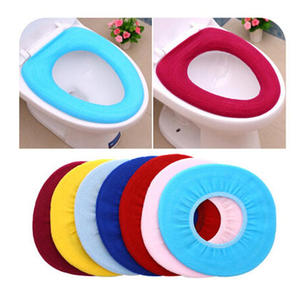 Wukusy bathroom toilet seat cover pad, soft, thicker, stretchable, washable cloth for added comfort on toilet seats.