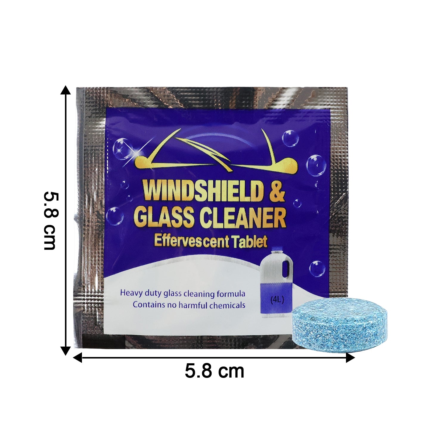 Wukusy car wiper detergent effervescent tablets, pack of 10, dissolves in water to clean windshield wipers effectively.