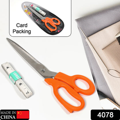 Wukusy tailor scissors with flexible measuring tape for home improvement, featuring high-quality stainless steel blades and ergonomic handles.