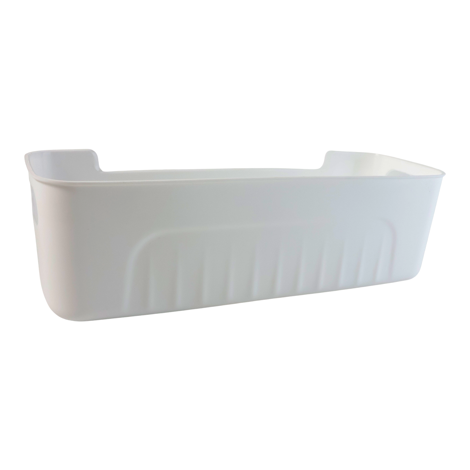 Set of four white plastic storage baskets by Wukusy, ideal for organizing home supplies and improving space management.