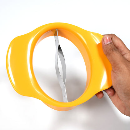 Wukusy Mango Cutter and Slicer Tool with stainless steel blade for easy mango peeling, chopping, and slicing in the kitchen.