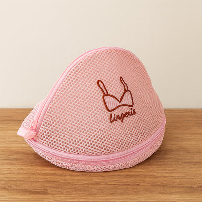 Wukusy dome-shaped lingerie wash bag made of protective mesh for laundry, designed to safeguard delicate lingerie during washing.